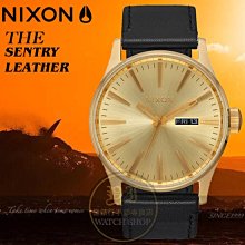 NIXON 實體店THE SENTRY LEATHER腕錶A105-510公司貨/極限運動/時尚潮流/禮物/情人節