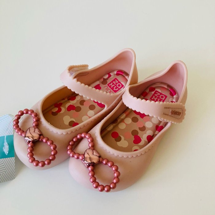 《現貨》ZAXY PRINCESS BABY 女童 包鞋 巴西尺寸22，25，26/27（寶寶 珍珠蝴蝶 魔鬼氈 涼鞋 娃娃鞋-粉色）
