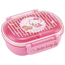 ♥小花花日本精品♥ Hello Kitty 透明雙扣便當盒 野餐盒 點心盒 點心圖樣 ~ 3