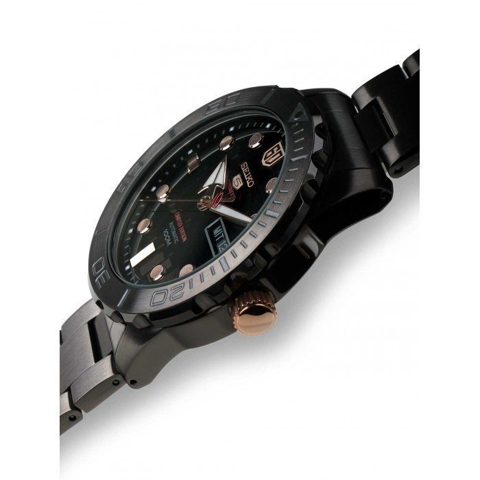 【金台鐘錶】SEIKO 精工 精工5號盾牌60周年限定款 黑x玫瑰金(日本版) SRPA33J1 SRPA33