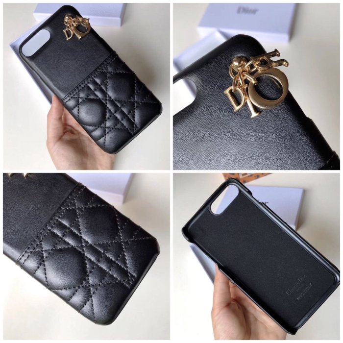 【BLACK A】精品 Lady D!or 黑色羊皮手機殼 iphone7／7plus／8／8plus／X／XS／MAX