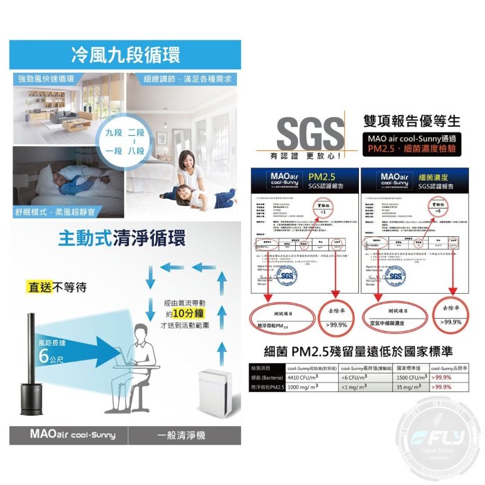 《飛翔無線3C》Bmxmao MAO air cool-Sunny 3in1 清淨冷暖循環扇◉公司貨◉UV殺菌◉暖房控溫
