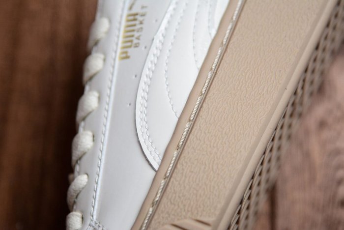 Puma Basket Platform 白鞋漆皮女子厚底松糕板鞋363314-05