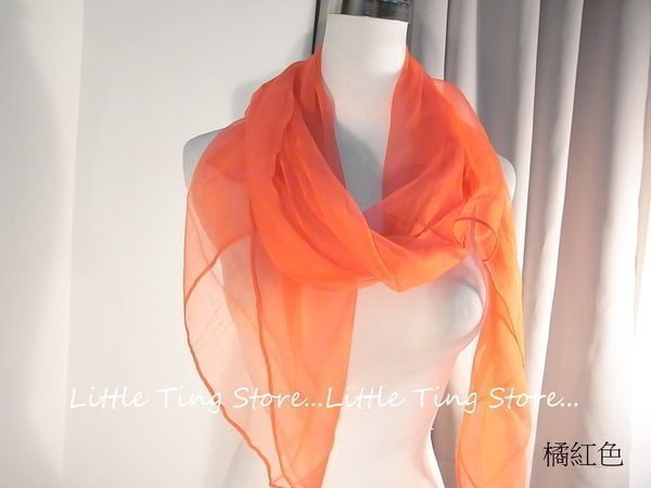 Little Ting Store:100%SILK桑蠶絲手工絲素面絲巾長巾手工絲巾圍巾披肩絲巾黑/桃/橘(多色系-D)