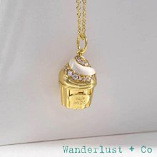 Wanderlust+Co 澳洲品牌 鑲鑽金色聖代項鍊 甜蜜人生 Sundae Cup