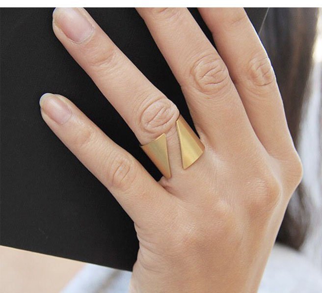 4/11新品►DR.DESIGN│DR31363-歐美小眾 設計師 時髦 極簡風 做舊 鈦鋼 未來感 切割 金色 戒指