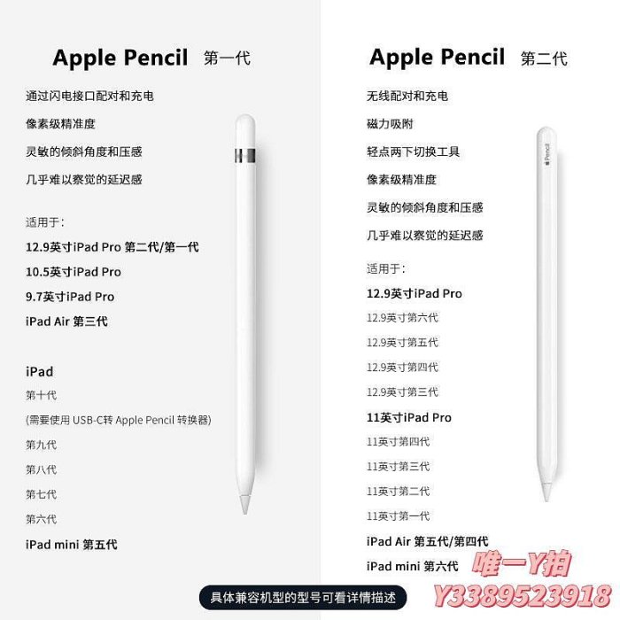 電容筆Apple/蘋果 Apple Pencil 平板ipad手寫筆一代二代applepencil2代觸控筆