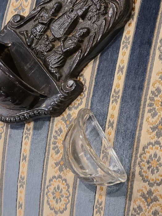 【卡卡頌  歐洲古董】比利時 老件 銅 十字架 聖母 聖嬰 聖杯 基督教 天主價  掛飾  花器 m0924 ✬