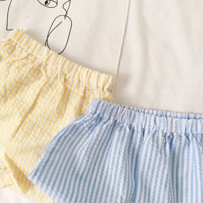 【Girl】 JC BABY 休閒小花條紋背心+短褲套裝(共兩色) #S2007103