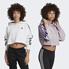 【Dr.Shoes】Adidas Cropped Hoodie 女裝 短版 連帽T恤 白ED7555紫ED7556