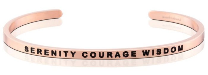 MANTRABAND 美國悄悄話手環 Serenity Courage Wisdom 寧靜勇氣智慧 玫瑰金