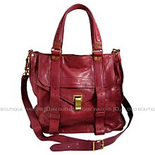 金鐸精品~1982 Proenza Schouler PS1 Totes 紫紅色山羊皮 手提側肩背包 托特包