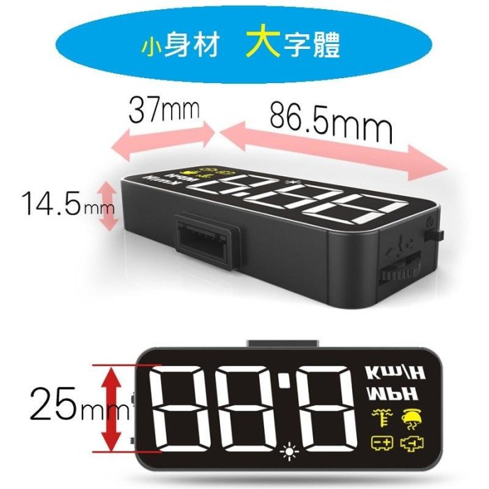 Audi奧迪 A6 A5 A4 A3 A1 H90 OBD2 HUD 大字體 白光抬頭顯示器