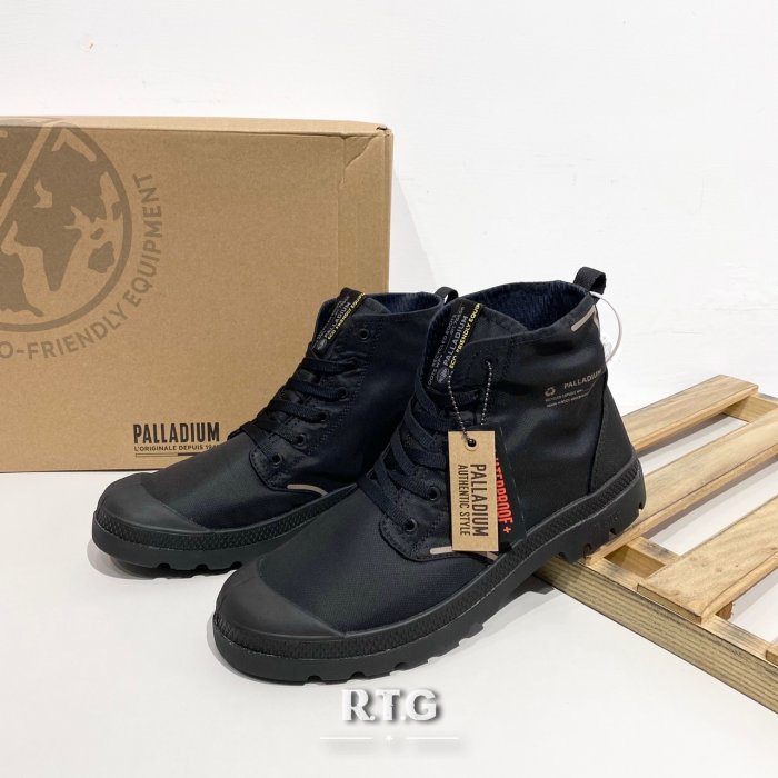 【RTG】PALLADIUM PAMPA LITE RECYCLE WP 黑色 再生 防水 男女 76656-001