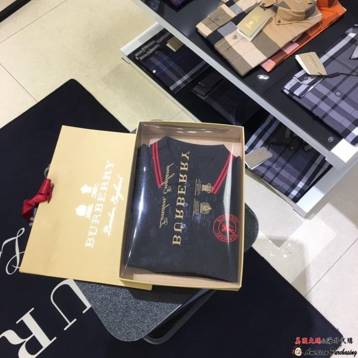 潮牌 Burberry London 巴寶莉 英倫經典 休閑時尚 新款  圓戰馬Logo刺繡  黑色Polo衫 男裝