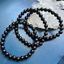 美品-優質黑碧璽6.4mm++（單圈）手珠手鍊DIY 串珠項鍊-點點水晶品-結緣價