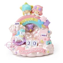 ♥小花花日本精品♥KIKI&LALA雙子星小仙子雲朵造型萬年曆桌曆年曆日曆立體造型桌面擺飾公仔11416104