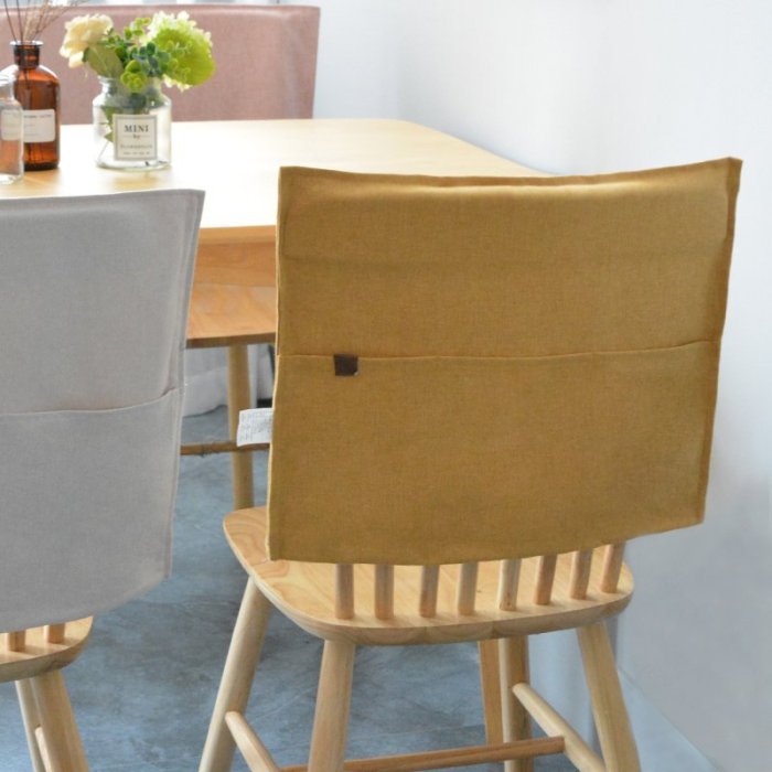【熱賣精選】餐桌椅子套椅背罩簡約現代布藝棉麻家用椅套靠背防塵保護罩可定制