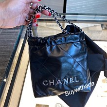 台灣現貨 Chanel 22bag mini 黑色銀字 $1xxxxx 全新全配^^