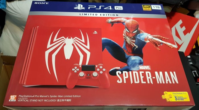 全新現貨Sony PS4 Pro 1TB Spider Man 蜘蛛人同捆機同捆組