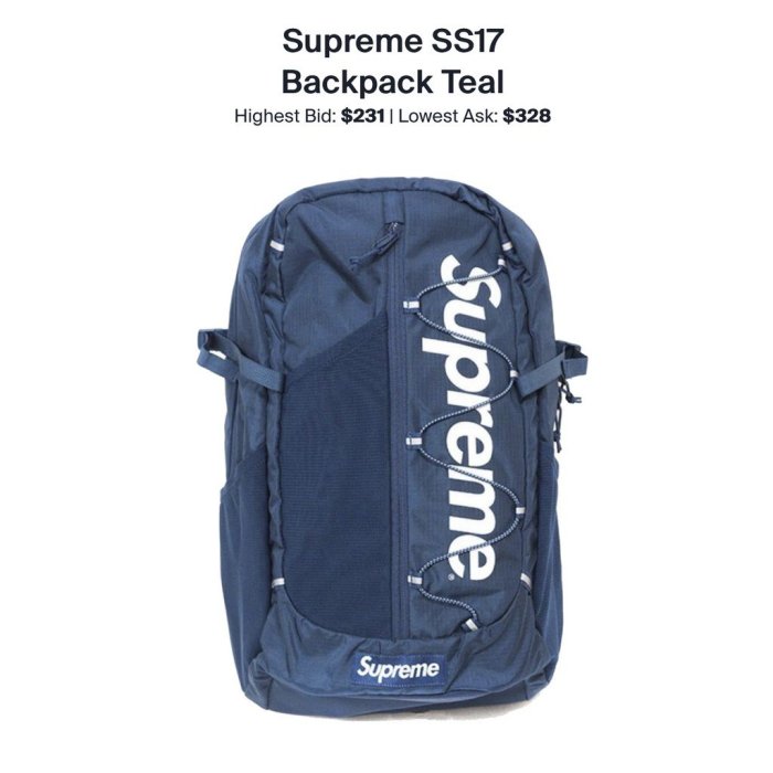 Supreme 42th 17SS Backpack 後背包包包字體42代白字logo 全新3m反光