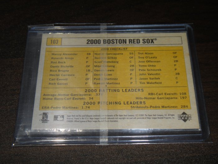 美國職棒 Red Sox Garciaparra + Varitek + 威拉斯 2001 UD Vintage 球員卡