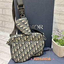 《真愛名牌精品》DIOR 1ADPO276YKY SADDLE 老花 單寧 新款 三合一 斜背包 *全新*代購