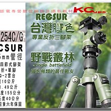 RECSUR 銳攝 RS-3254C/G 含 CQ-2 雲台 迷彩版 相機腳架  25.5mm 碳纖反折 可拆單腳【凱西不斷電】
