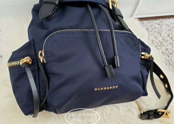 BURBERRY 深藍 金鏈軍旅後背包 The Rucksack 大型 雙肩包楊丞琳包 限時特賣