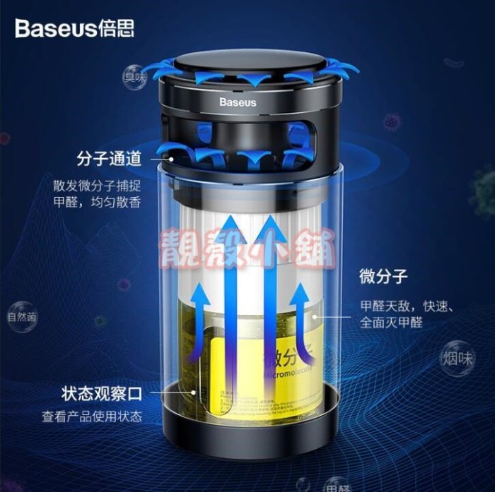 靚殼小舖 倍思 Baseus 車載空氣凈化器 車用空氣清淨機 除煙味 除異味 除甲醛 車用除臭劑 車載空氣淨化器