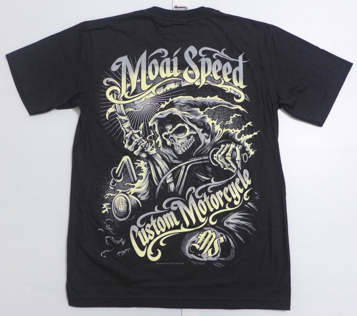 【Mr.17】MOAI SPEED 骷髏頭 鐮刀死神 地獄騎士 摩托車重型機車重機進口短袖T恤T-SHIRT(N305)