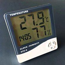 【小樺資訊】開發票 HTC-8多功能室内電子温濕度計 時間鬧鐘家用數位顯示温度計