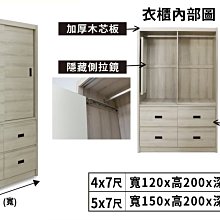 二手家具全省估價(大台北冠均 新五店)二手貨中心--【全新】簡約4X7 5X7尺四抽衣櫃 衣櫥 鑫-DLHB4