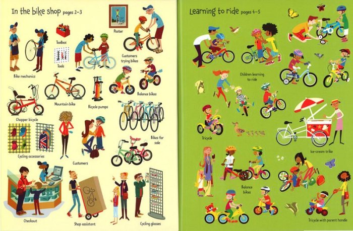 ＊小貝比的家＊USBORNE FIRST STICKER BOOK CYCLING/貼紙書/平裝/3~6歲