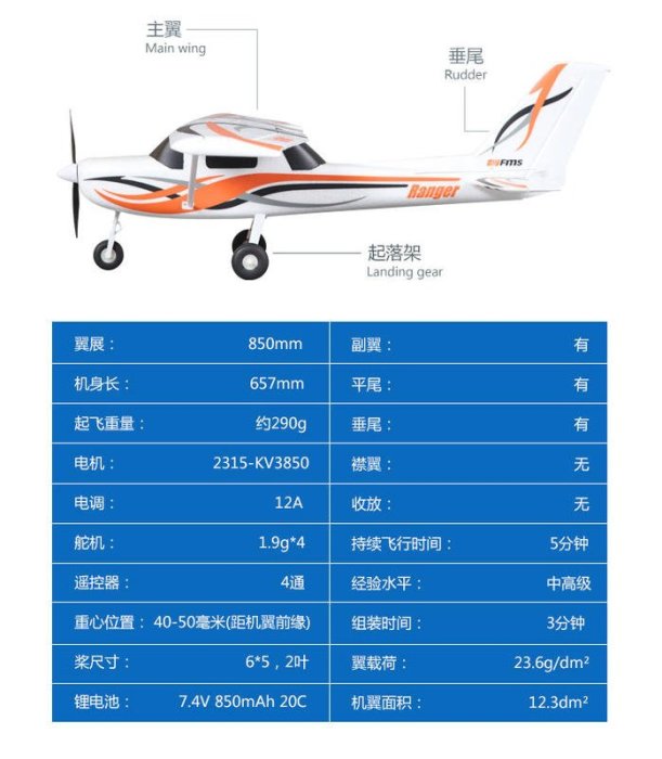 《TS同心模型 》 全新FMS Ranger 小守護者 PNP版 ( 新手練飛 / 老手休閒 )