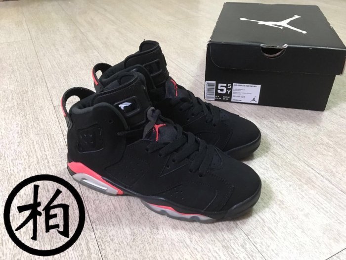 【柏】優質二手 AIR JORDAN 6 RETRO BG 黑紅 大魔王 384665-023 女鞋 US5.5Y