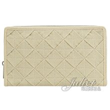 【茱麗葉精品】全新精品 BOTTEGA VENETA 專櫃商品 657356 編織款拉鍊寬版長夾/手拿包.白 現貨