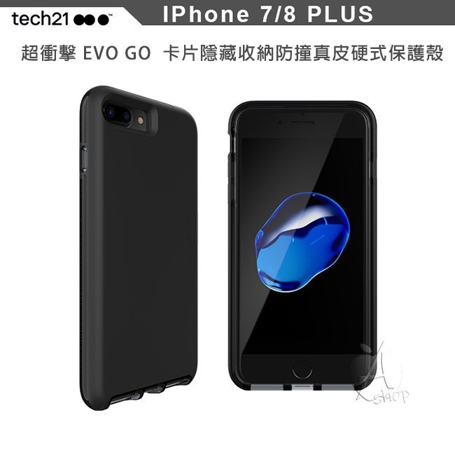 活動價【A Shop】Tech21英國超衝擊EVO GO iPhone 8 / 7 Plus 卡片隱藏收納真皮硬式保護殼