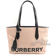 【茱麗葉精品】全新商品 BURBERRY 專櫃商品 8052859 燙印LOGO簡約尼龍肩背托特包.柔粉 現貨