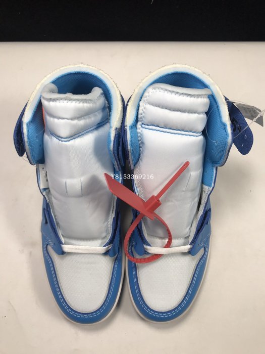 Air Jordan 1  Off White AJ1 北卡藍 時尚耐磨高筒籃球鞋 AQ0818-148 男鞋