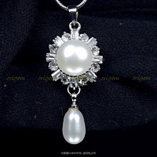 珍珠林~天然垂吊真珠墬~10MM天然淡水白珍珠#576+1