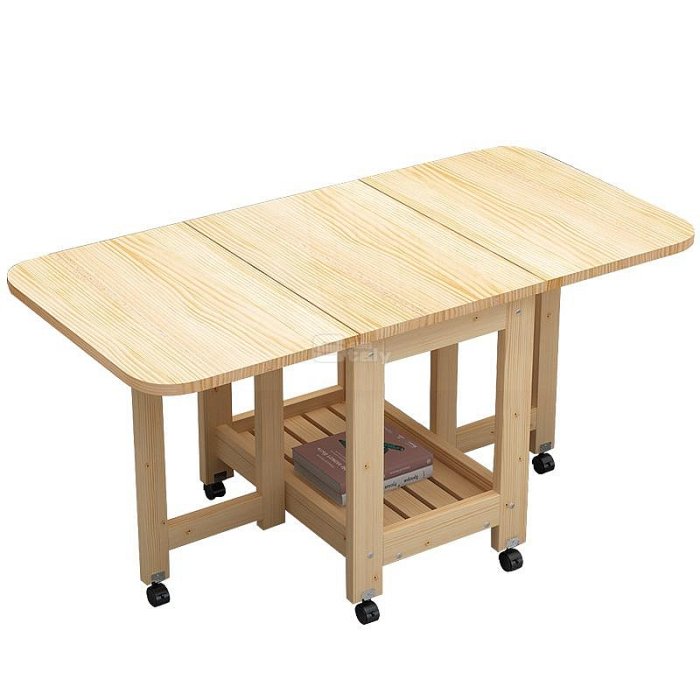 實木茶几 折疊茶几 簡約田園松木原木餐桌 客廳兩用伸縮矮桌經濟型 客廳餐桌