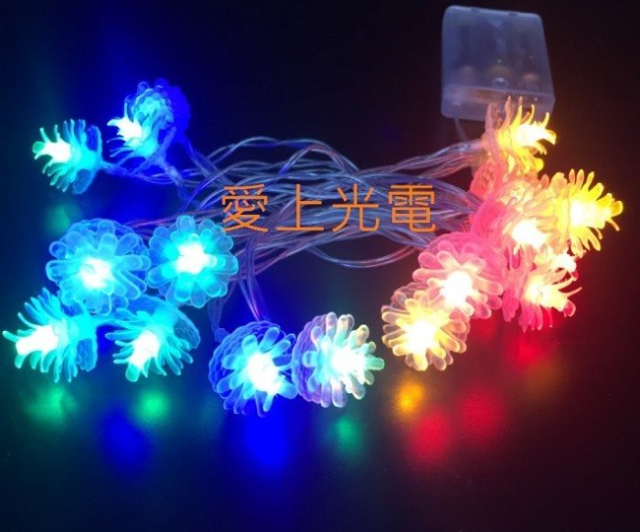 免插電~星星 雪花 松果造型 電池LED聖誕燈 3米20燈 聖誕裝飾