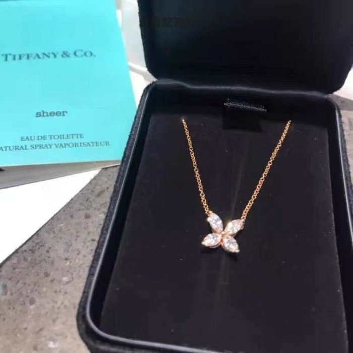 【Lydia代購】TIFFANY & CO. 蒂芙尼 新款Victoria 系列鑲鉆四花鎖骨鏈純銀項鏈女