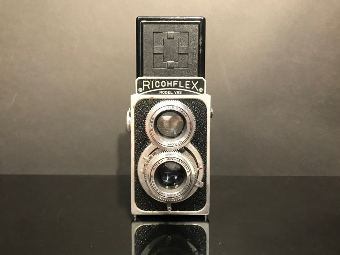 10/11結標【1955年】Ricohflex Model VIIS雙眼底片相機原廠皮套Q100013攝影 雙反 收藏