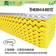 《綠野山房》Therm-a-Rest 美國 泡棉摺疊 EVA方型睡墊 S短版 130cm 登山 露營 藍 11523 萊姆黃 06669