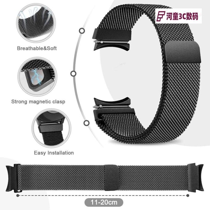 三星錶帶  復古適用於三星 Galaxy Watch 4 / 5 / 5Pro 錶帶 40mm 44mm 經典 46m 智能手錶的替換錶【河童3C】