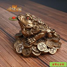 金蟾擺件開業禮品客廳裝飾品吧臺金蟬擺件進寶辦公室三足蟾蜍擺件