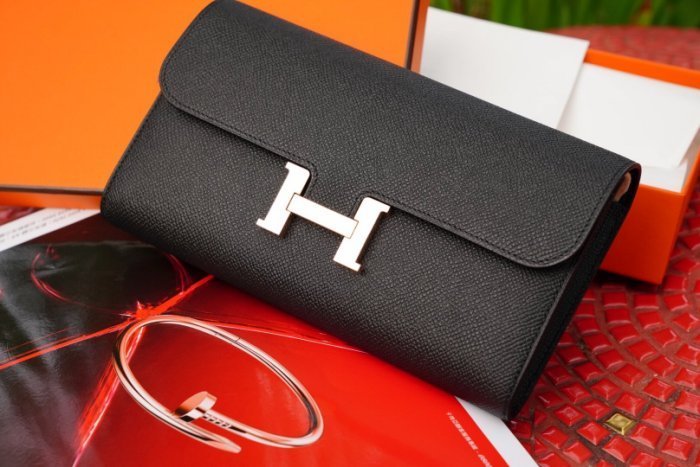 HERMES Constance Wallet Epsom 康康長夾 黑金