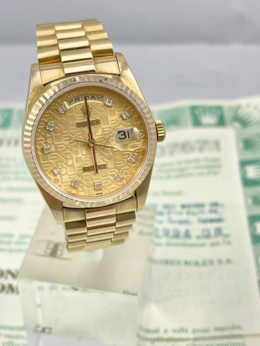 鑫泰典精品 盒單齊全 ROLEX 勞力士 18238 紅蟳 18K金錶 盒單齊全 原裝 手錶  名錶（已售出）